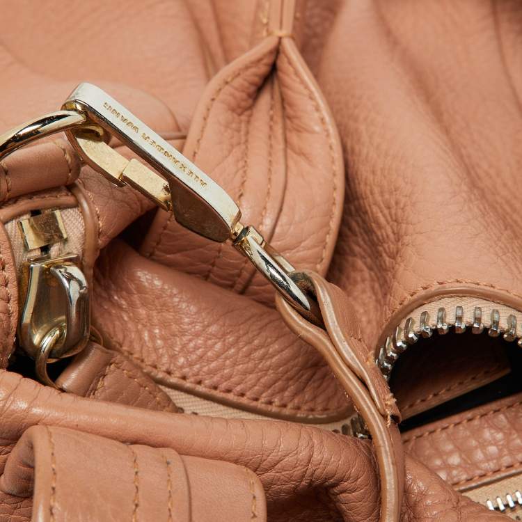 Pre Owned Alexander Wang Peach Leather Rockie Boston Bag