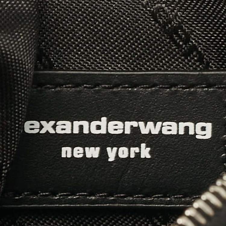 Pre Owned Alexander Wang Black Crystals Embellished Beiress Wristlet Clutch