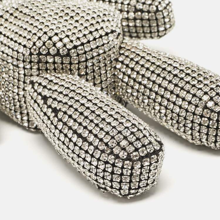 Pre Owned Alexander Wang Black Crystals Embellished Beiress Wristlet Clutch