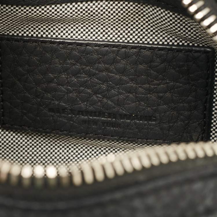 Pre Owned Alexander Wang Black Leather Baby Rockie Micro Stud Duffel Bag