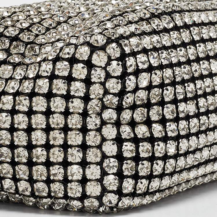 Pre Owned Alexander Wang Black Crystals and Leather Heiress Pochette Bag