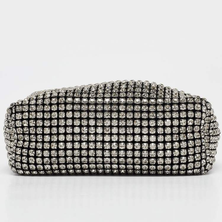 Pre Owned Alexander Wang Black Crystals and Leather Heiress Pochette Bag