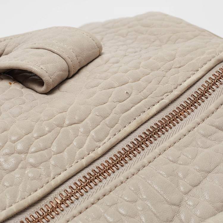 Pre Owned Alexander Wang Light Grey Pebbled Leather Rocco Bag