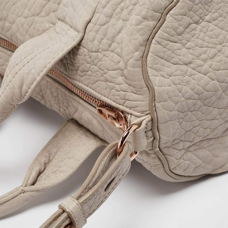 Pre Owned Alexander Wang Light Grey Pebbled Leather Rocco Bag
