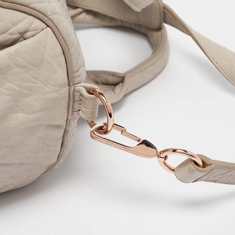 Pre Owned Alexander Wang Light Grey Pebbled Leather Rocco Bag