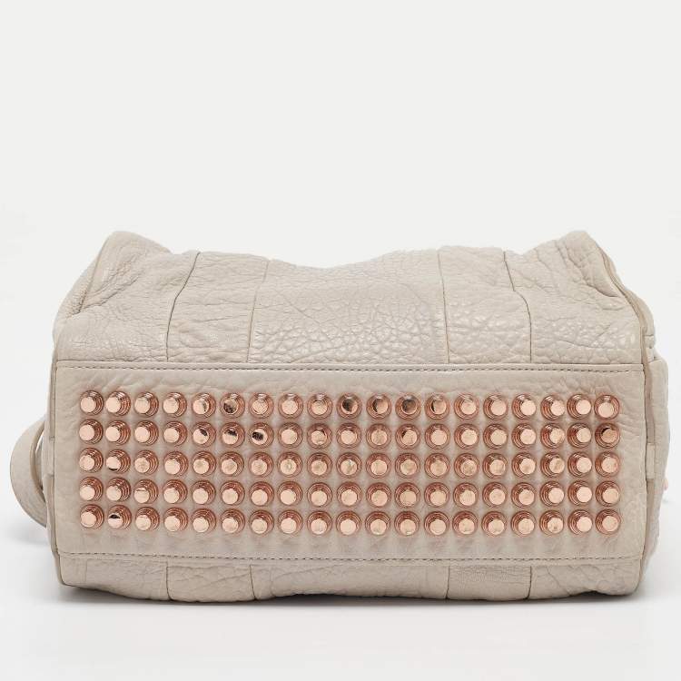 Pre Owned Alexander Wang Light Grey Pebbled Leather Rocco Bag