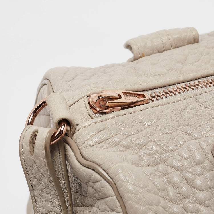 Pre Owned Alexander Wang Light Grey Pebbled Leather Rocco Bag