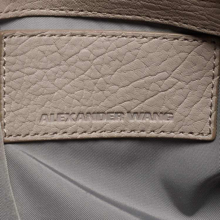 Pre Owned Alexander Wang Light Grey Pebbled Leather Rocco Bag