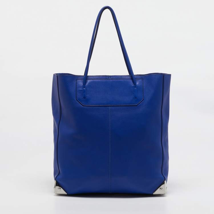 Pre Owned Alexander Wang Blue Leather Prisma Shopper Tote
