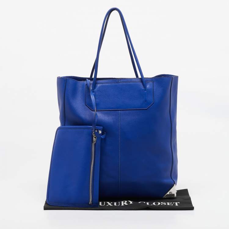 Pre Owned Alexander Wang Blue Leather Prisma Shopper Tote