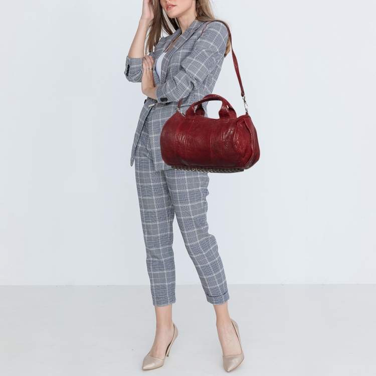 Pre Owned Alexander Wang Burgundy Leather Rocco Satchel