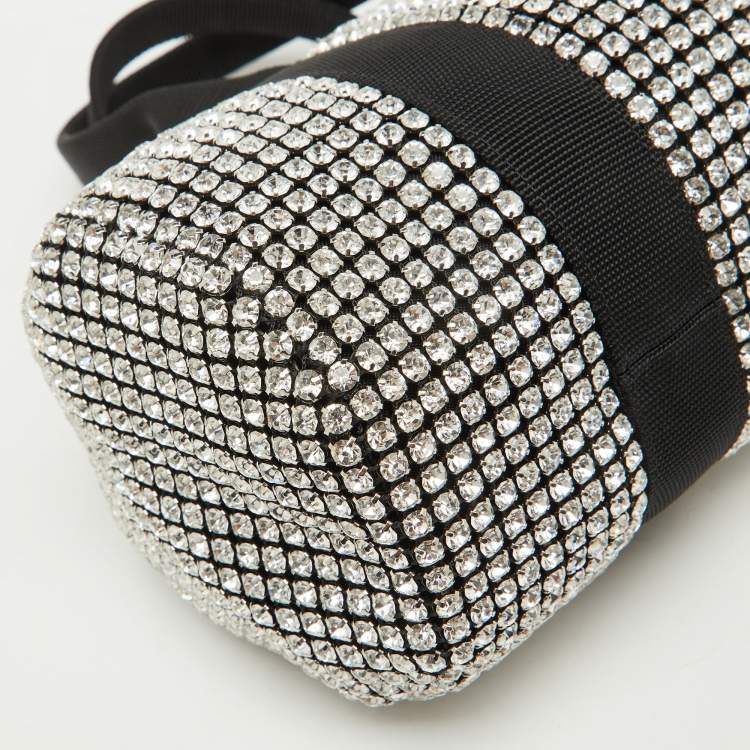 Pre Owned Alexander Wang Black Crystals Mini Cruiser Duffle Bag