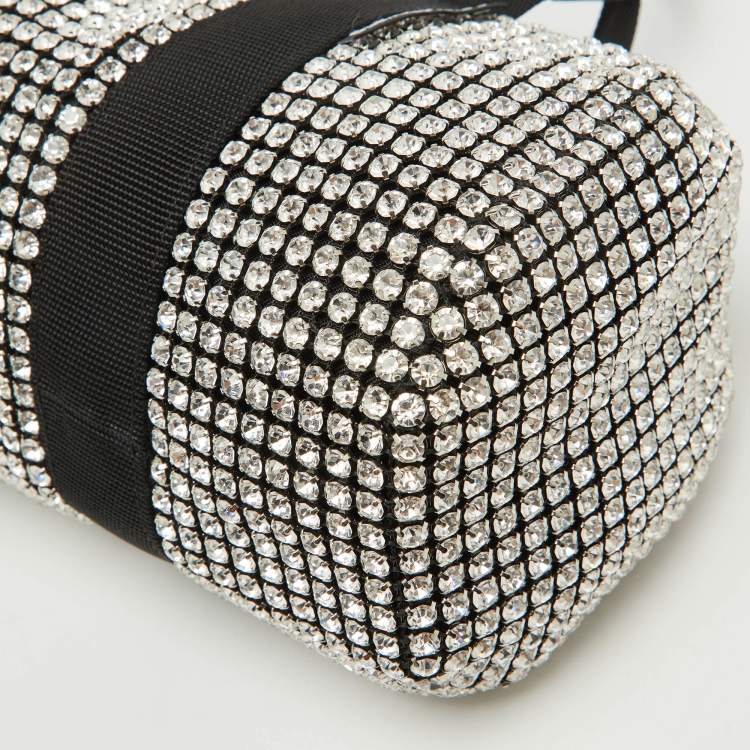Pre Owned Alexander Wang Black Crystals Mini Cruiser Duffle Bag