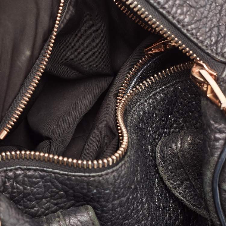 Pre Owned Alexander Wang Black Textured Leather Rocco Duffel Bag
