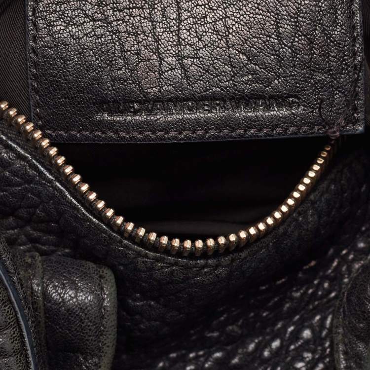 Pre Owned Alexander Wang Black Textured Leather Rocco Duffel Bag