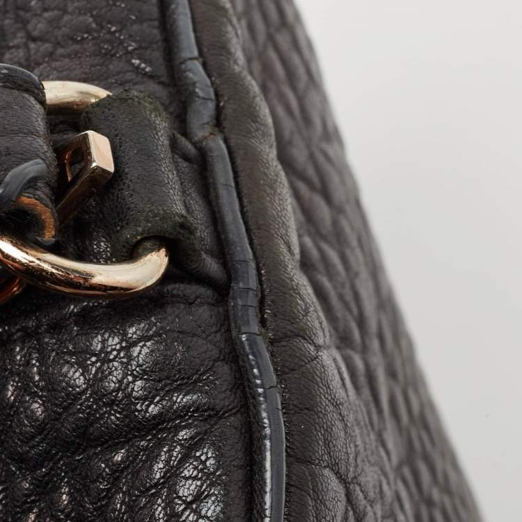 Pre Owned Alexander Wang Black Textured Leather Rocco Duffel Bag