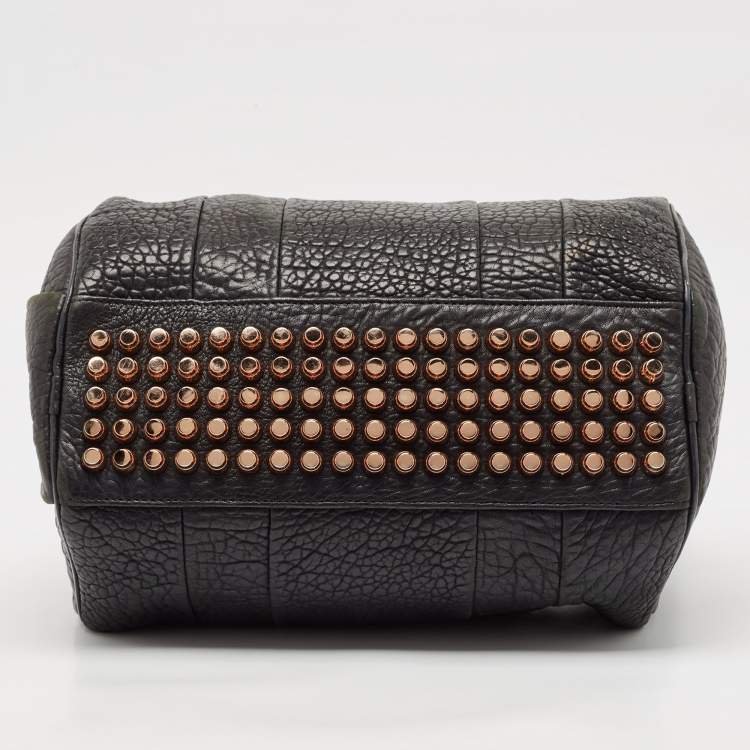 Pre Owned Alexander Wang Black Textured Leather Rocco Duffel Bag
