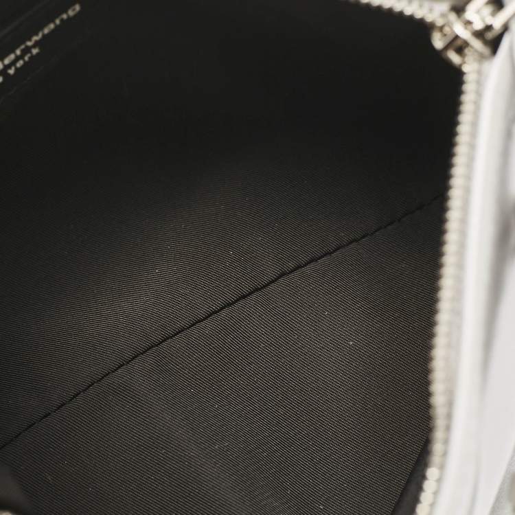 Pre Owned Alexander Wang Grey Satin Micro Crystal Marquess Bag