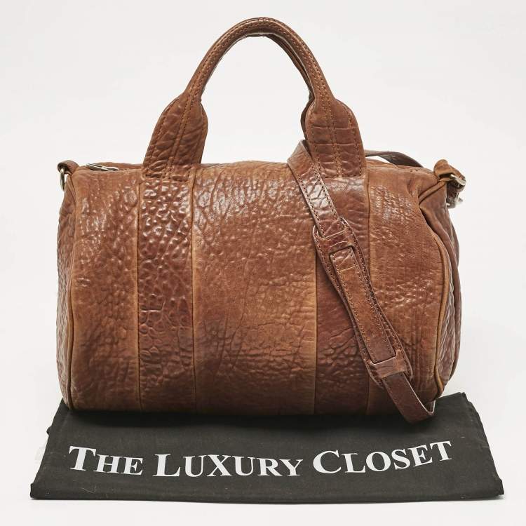 Pre Owned Alexander Wang Brown Pebbled Leather Rocco Bag