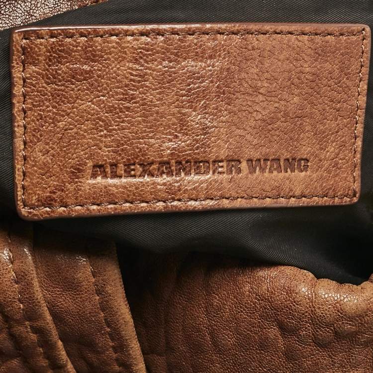 Pre Owned Alexander Wang Brown Pebbled Leather Rocco Bag