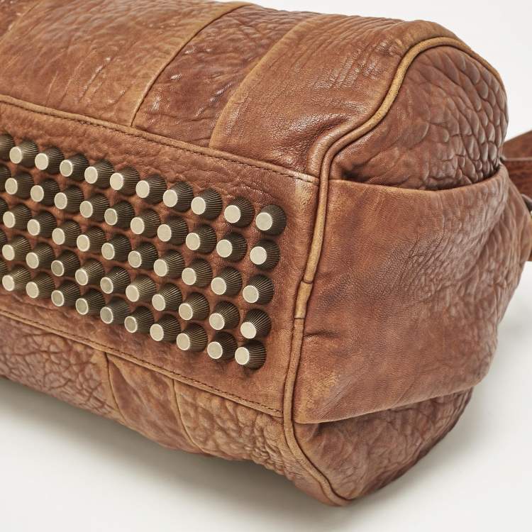 Pre Owned Alexander Wang Brown Pebbled Leather Rocco Bag