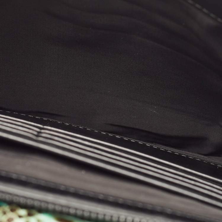Pre Owned Alexander Wang Green/Black Python and Leather Flap Shoulder Bag