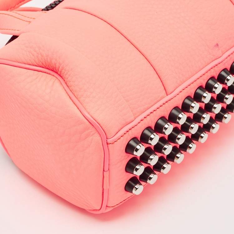 Pre Owned Alexander Wang Neon Orange Pebbled Leather Mini Rockie Bag