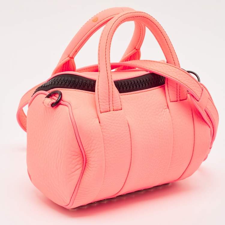 Pre Owned Alexander Wang Neon Orange Pebbled Leather Mini Rockie Bag