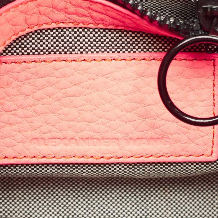 Pre Owned Alexander Wang Neon Orange Pebbled Leather Mini Rockie Bag