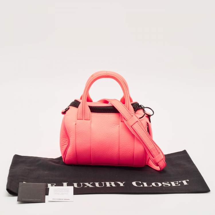 Pre Owned Alexander Wang Neon Orange Pebbled Leather Mini Rockie Bag