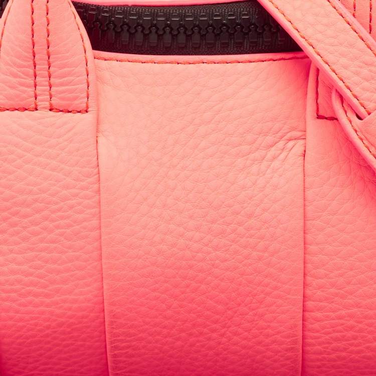 Pre Owned Alexander Wang Neon Orange Pebbled Leather Mini Rockie Bag