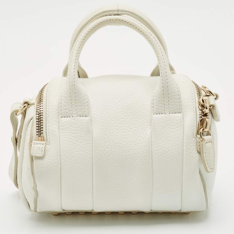 Pre Owned Alexander Wang White Pebbled Leather Mini Rockie Bag