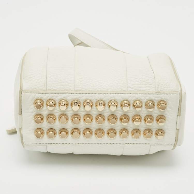 Pre Owned Alexander Wang White Pebbled Leather Mini Rockie Bag