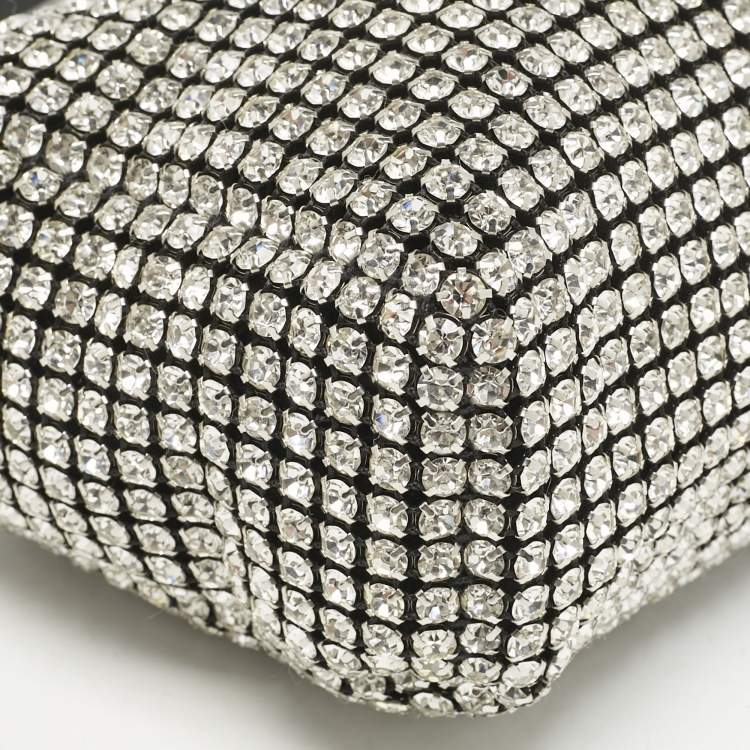 Pre Owned Alexander Wang Black Crystals and Leather Heiress Pochette Bag