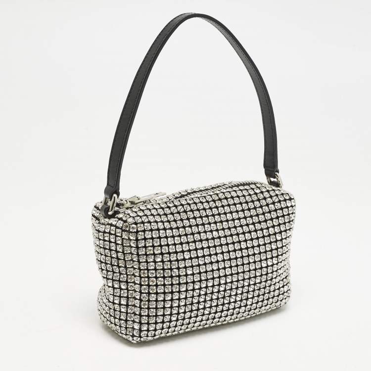 Pre Owned Alexander Wang Black Crystals and Leather Heiress Pochette Bag