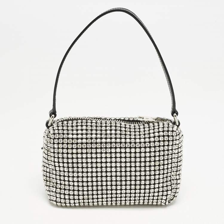Pre Owned Alexander Wang Black Crystals and Leather Heiress Pochette Bag