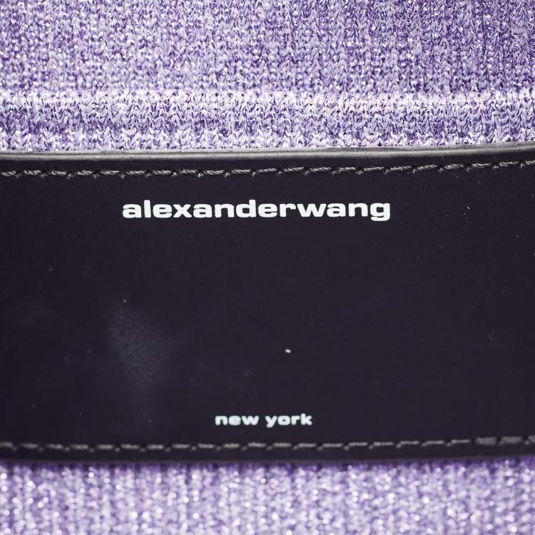 Pre Owned Alexander Wang Purple Ribbed Knit Fabric Small Ryan Bag