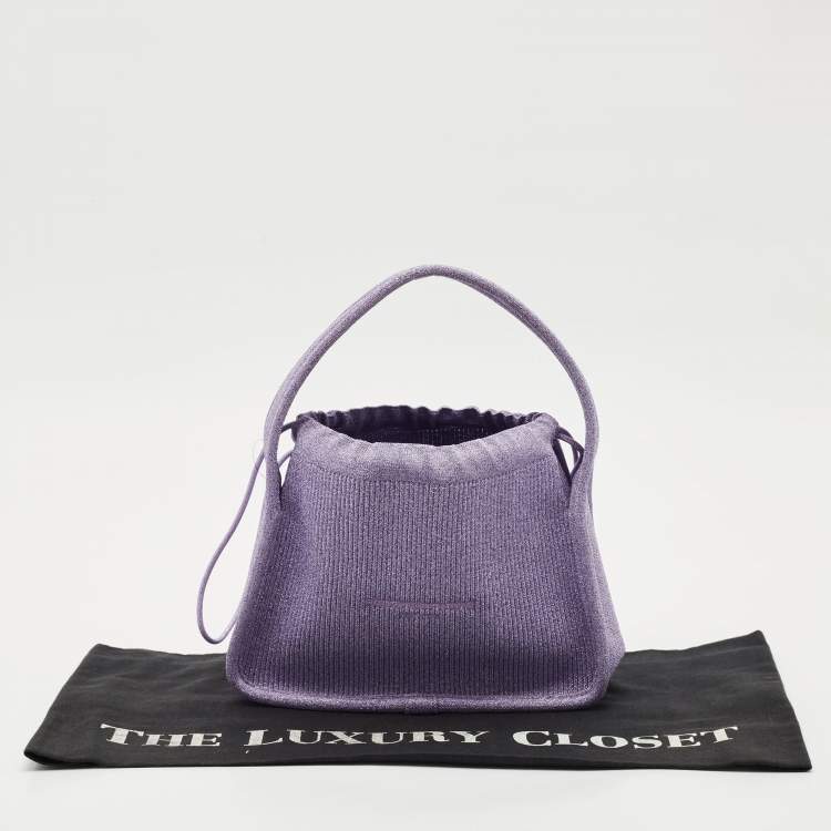Pre Owned Alexander Wang Purple Ribbed Knit Fabric Small Ryan Bag