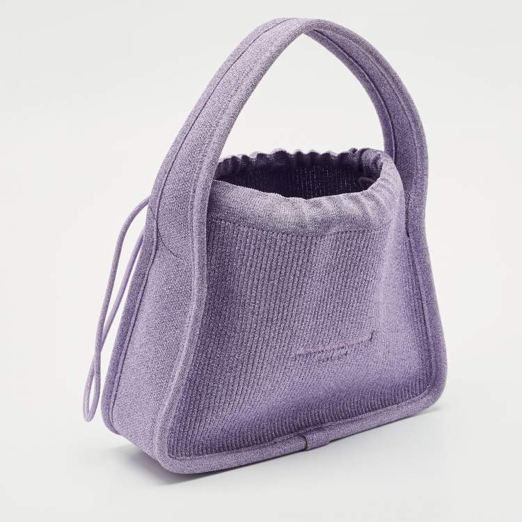 Pre Owned Alexander Wang Purple Ribbed Knit Fabric Small Ryan Bag