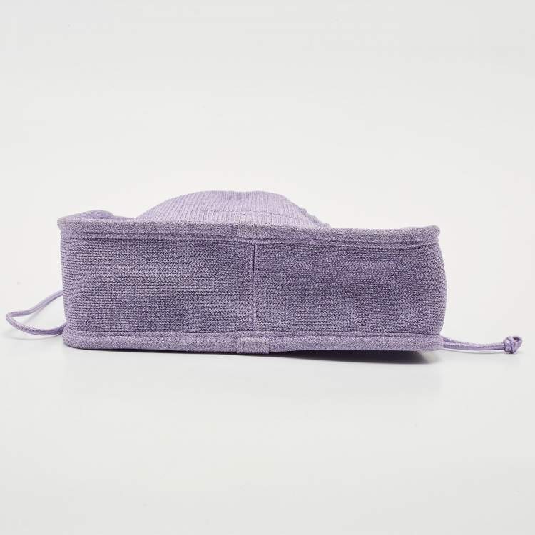 Pre Owned Alexander Wang Purple Ribbed Knit Fabric Small Ryan Bag