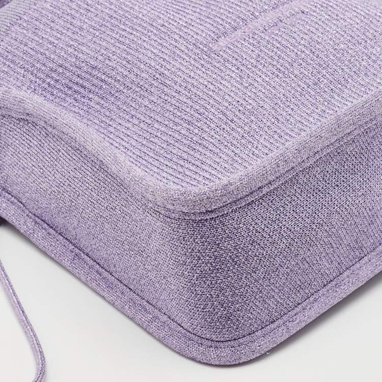 Pre Owned Alexander Wang Purple Ribbed Knit Fabric Small Ryan Bag