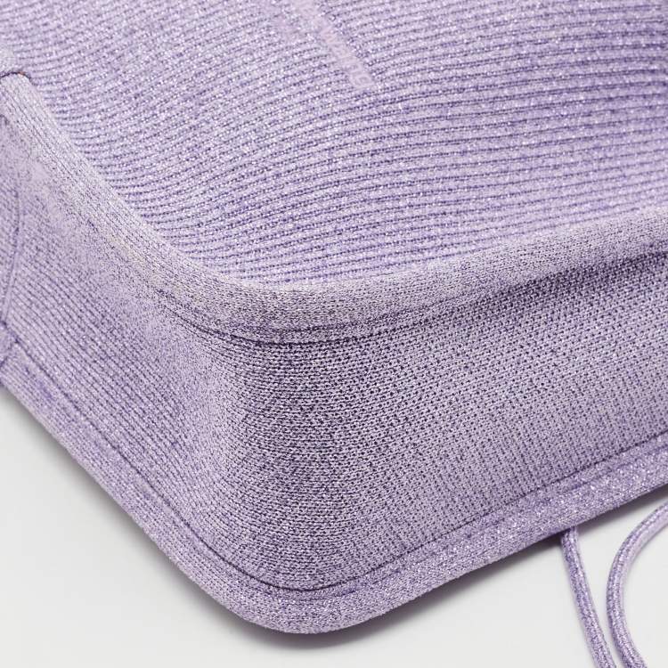 Pre Owned Alexander Wang Purple Ribbed Knit Fabric Small Ryan Bag