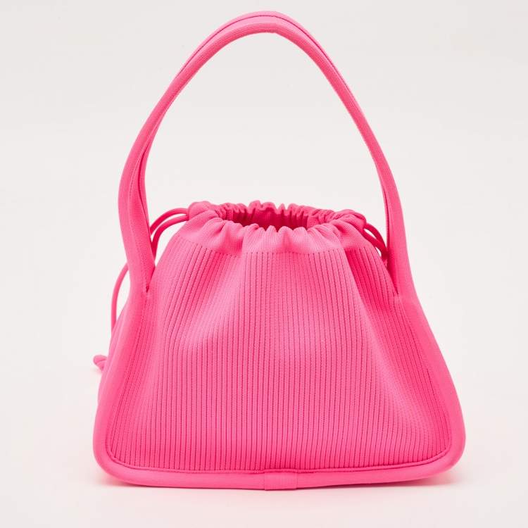Pre Owned Alexander Wang Neon Pink Fabric Ryan Drawstring Bag