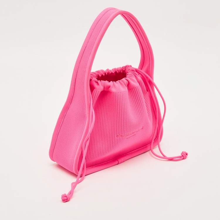Pre Owned Alexander Wang Neon Pink Fabric Ryan Drawstring Bag