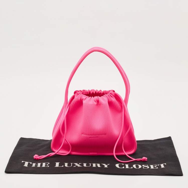 Pre Owned Alexander Wang Neon Pink Fabric Ryan Drawstring Bag