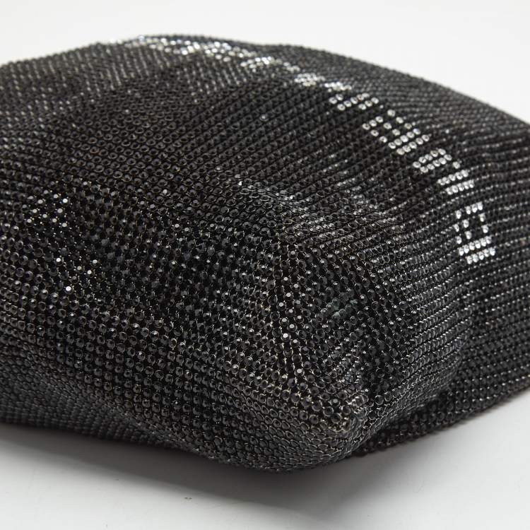 Pre Owned Alexander Wang Black Rhinestone Wanglock Pouch