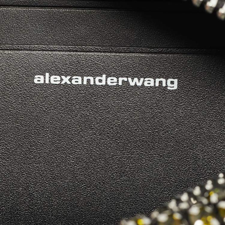 Pre Owned Alexander Wang Green Crystal Embellished Mini Heiress Pouch Bag