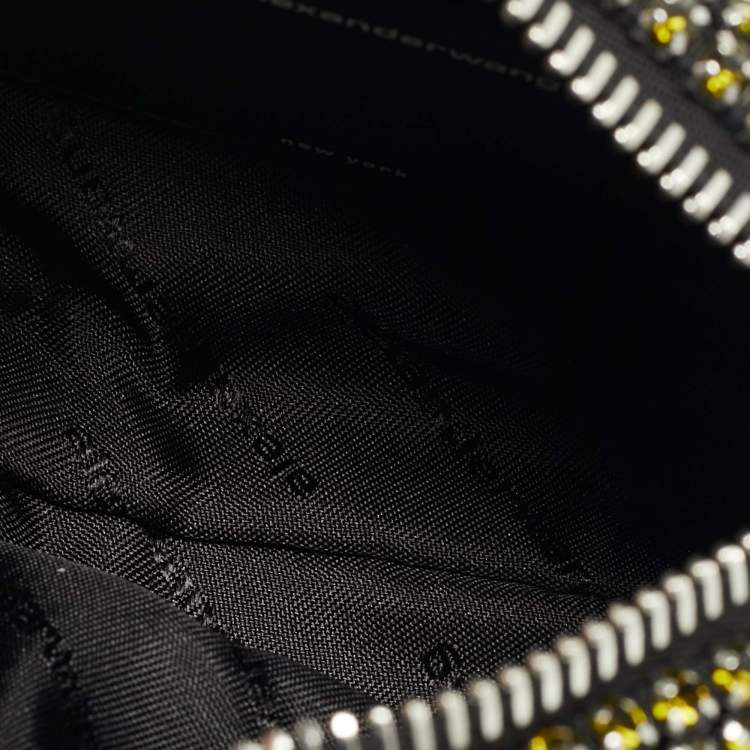Pre Owned Alexander Wang Green Crystal Embellished Mini Heiress Pouch Bag