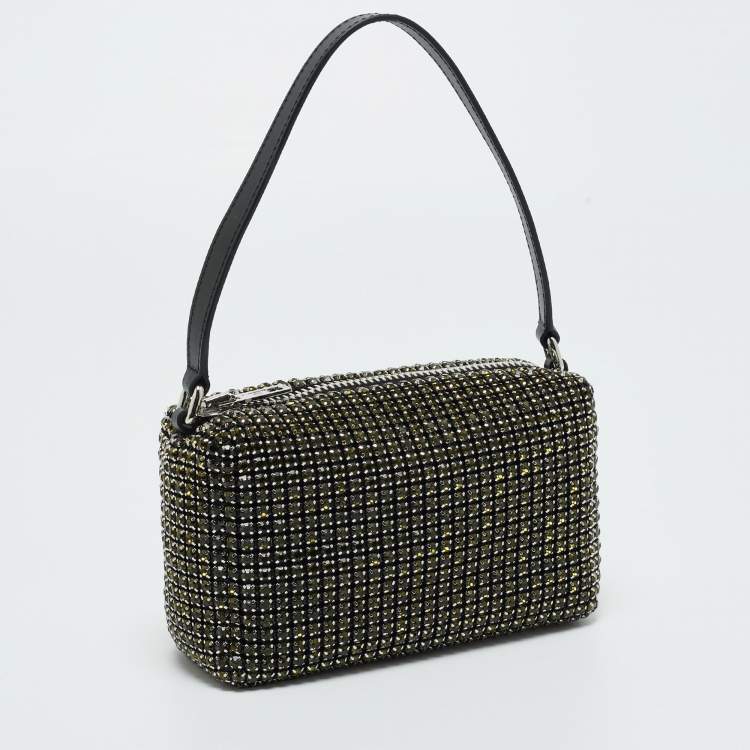 Pre Owned Alexander Wang Green Crystal Embellished Mini Heiress Pouch Bag
