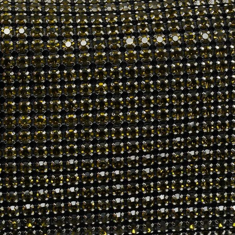 Pre Owned Alexander Wang Green Crystal Embellished Mini Heiress Pouch Bag